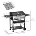 thumbnail image 3 of Outsunny Barbecue au Gaz Propane, Chariot de Barbecue Extérieur 40 000 BTU, Noir, 3 of 10