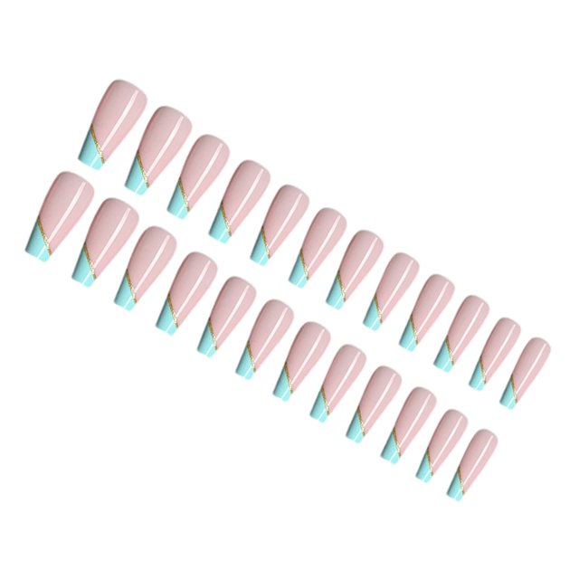 ruzhgo Faux Ongles Longueur Cercueil Résistants aux Rayures Ongles à Presser Amovibles Bout d'Ongle Ajustable Autocollants de Manucure Filles Type 1 Type 20