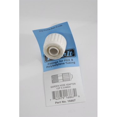 Elkhart Supply Raccord d'Eau Douce 16867 Flair-It; Adaptateur; Droit; Blanc; Plastique; Simple; avec Code-Barres