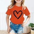 thumbnail image 1 of WEAIXIMIUNG Camisoles pour Filles Hauts Enfant Filles Mignon Graphique Col Rond Manches Courtes Tee Été Décontracté T-Shirt 110, 1 of 5