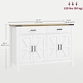 thumbnail image 3 of HOMCOM Sideboard with 2 Drawers 2 Storage Cabinets Buffet Cabinet, White, 3 of 10