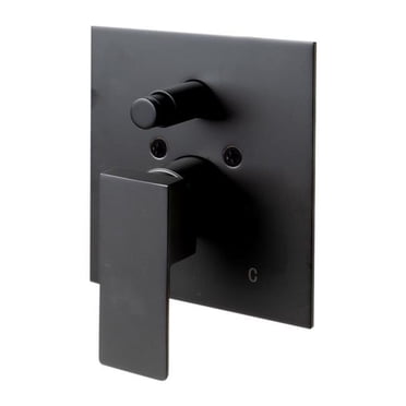 ALFI AB5601-BM Shower Valve with Square Lever Handle & Diverter, Black Matte