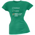 thumbnail image 1 of St Patricks Hook Up Ginger Kelly Green Juniors Soft T-Shirt, 1 of 1