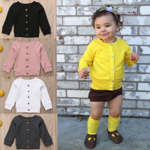 Enfants Bébé Enfants Fille Garçon Tricoté Pull Cardigan Tops Tenue T-Shirts Colorés