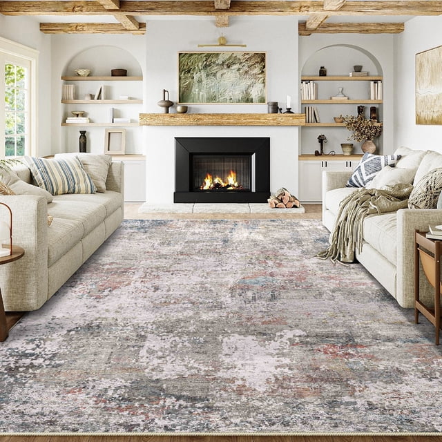 BERTHMEER 6'x9' Area Rugs for Living Room Bedroom Dining Room Farmhouse Abstract Rugs Contemporary Rugs Machine Washable non-slip, Multicolor