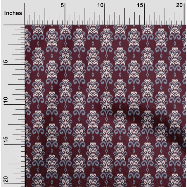 oneOone Viscose Chiffon Fabric Damask Ikat Print Sewing Fabric BTY 42 Inch Wide