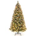 thumbnail image 1 of Costway 7.5 FT Artificial Christmas Tree Hinged with 560 Warm LED Lights & 267 Red Berries, 1 of 10