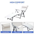 thumbnail image 4 of CoSoTower Chaise Longue Inclinable Pliante Robuste et Réglable pour l'Extérieur, Chaise Longue de Patio, Jardin, Plage, à Gravité avec Oreiller, 7 Positions de Dossier Réglables, Crème, 4 of 7