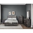 thumbnail image 1 of K-Living Beckett Dark Brown Finish Solid Wood Queen Bed with LED Light, 1 of 2