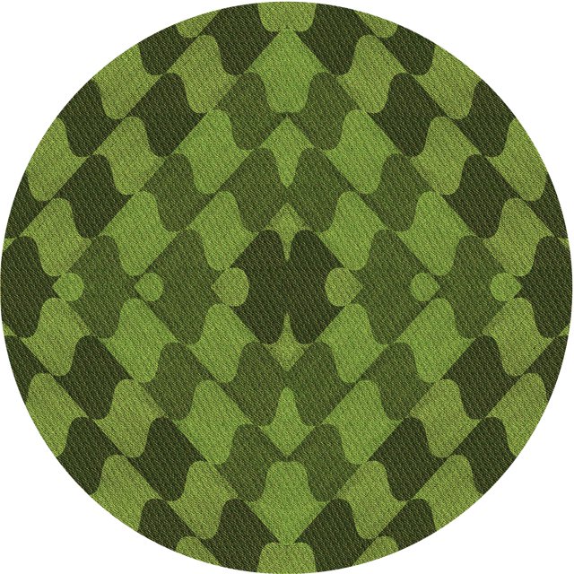 Ahgly Company Tapis d'Intérieur Ronds Lavables à la Machine, Style Transitionnel, Vert Forêt Sombre, 3 Pieds Rond