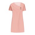 thumbnail image 4 of Liquidation_de_Noël,Robe Mi-Mollet à Manches Courtes et Col Rond Unie pour Femme,Robe Mi-Mollet à Manches Courtes et Col Rond Unie Simple et Stylée pour Tous les Jours,Sopatenor, 4 of 9