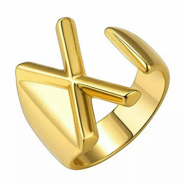 CUITING Fashion Adjustable Initial Alphabet Letter A-Z Ring Finger Rings Women Jewellery-Silver C
