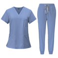 thumbnail image 3 of Female Scrub Set V Neckline Nurse Workwear for Beauty Center SPA Cosmetology L, 3 of 8