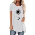 thumbnail image 1 of Pompotops Chemises Mode Décontractée pour Femmes Manches Courtes Tee-Shirt Ample Tunique Blouse, 1 of 4