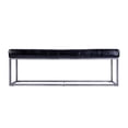 thumbnail image 2 of Beaumont Lane Banc d'Appoint Moderne en Cuir et Fer de 54 Po L, Noir, 2 of 7