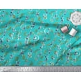 thumbnail image 2 of Soimoi Green polyester Crepe Fabric Floral Love Text Printed Craft Fabric by the Yard 52 Inch Wide, 2 of 5