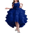 thumbnail image 1 of XDZJLR Girl Dresses Children'S Solid Color Irregular Mesh Lace Knee Length Trailing Wedding Puffy Princess Clothing, 1 of 4