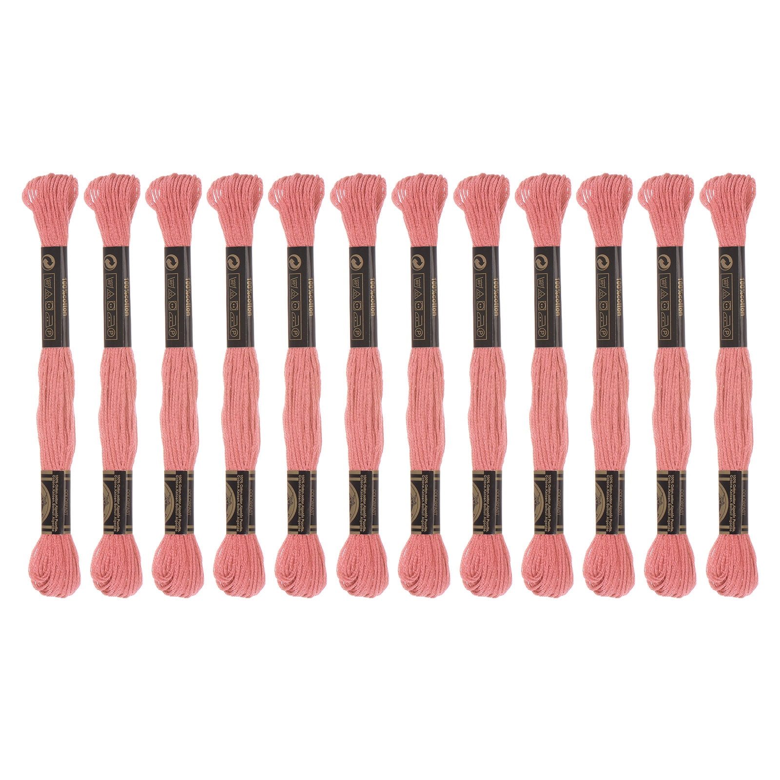 Unique Bargains Fil à Broder Rose Foncé, Coton Fibre de 8 m de Long - 12 Écheveaux