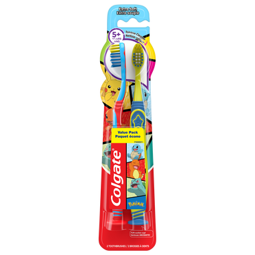 Colgate Kids Pokemon Extra Soft Toothbrush with Suction Cup- 2 Count