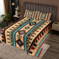 thumbnail image 2 of Western Quilt Set Geometric Aztec Bedspread Set Twin,Southwestern Coverlet Set Geometry Diamond Quilted,Retro Exotic Stripes Western Home Decor, 2 of 3