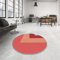 thumbnail image 4 of Ahgly Company Tapis d'Aire Intérieur Lavable à la Machine, Carré, Transitionnel, Rouge, 8 Pieds Carré, 4 of 7