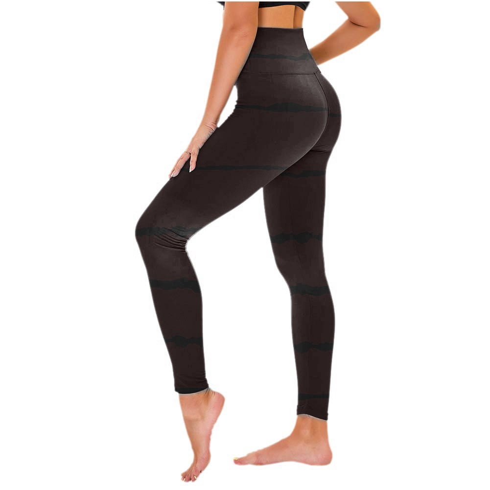 QATAINLAV Striped Leggings for Women, Scrunch Butt Lifting Leggings Women Seamless Workout Leggings High Waist Tummy Control Yoga Pants Licras Para Mujer Brown XXL