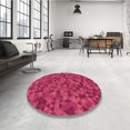 thumbnail image 4 of Ahgly Company Tapis Rond Lavable en Machine Intérieur Transitionnel Rouge Framboise, 7 Pieds Rond, 4 of 7
