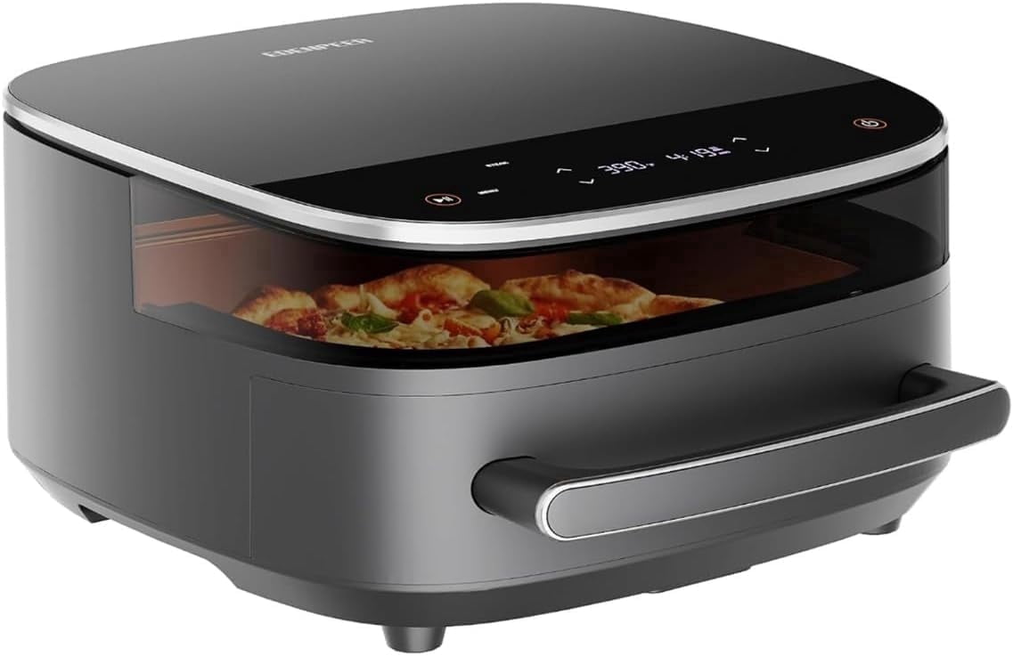 Refurbished EDENPEER 11-in-1 Extra Large 6 QT Air Fryer with Dual Heat Source Technology, Smart Digital Touchscreen, Fits 12-Inch Pizza, Whisper-Quiet EA2-K