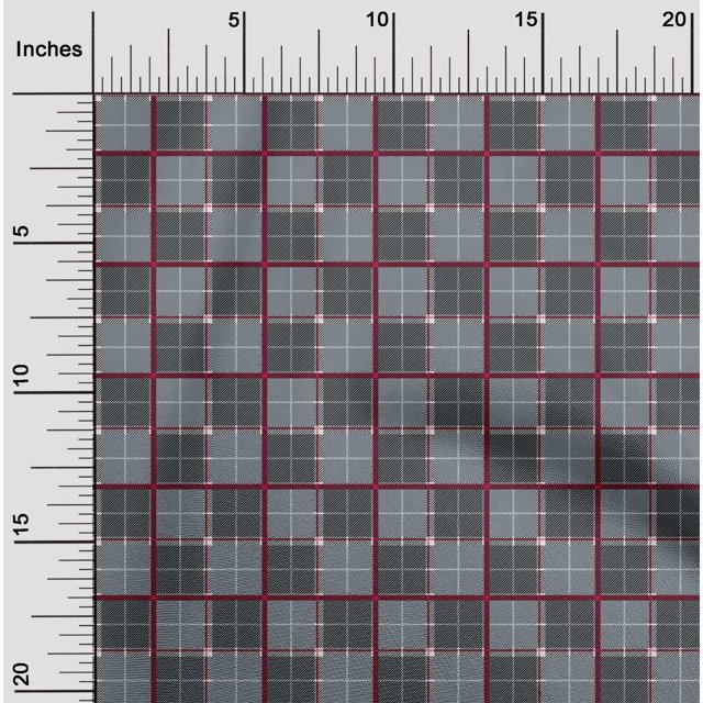 oneOone Cotton Poplin Fabric Tartan Check Print Sewing Fabric BTY 42 Inch Wide