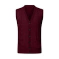 thumbnail image 3 of Styesk Jackets for Men Men's Wool Sleeveless Waistcoat Loose Knitted Solid Color Cardigan, 3 of 4