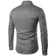 thumbnail image 2 of Chemises pour Hommes à Manches Longues Hommes Décontracté Imprimé Col Montant Chemise de Base à Manches Longues Blouse Chemises pour Hommes à Manches Longues, 2 of 3