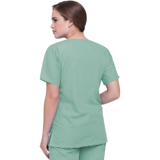 Landau Haut de Blouse Médicale pour Femmes : 4 Poches, Coupe Classique Décontractée, Col en V Durable 8219