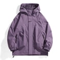 thumbnail image 1 of RXIRUCGD Men's Stitching Drawstring Hooded Slim Fashion Jacket Coat Outwear, Purple, Size: XL, 1 of 4
