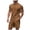 Brown, variant on Ketyyh-chn99 Mens Beach Outfits 2 Piece Set Men's 2 Piece Clothing Short Sleeve Crew Neck Summer T Shirt With Drawstring Casual Sports Shorts Set Size for L,Blue