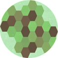 thumbnail image 1 of Ahgly Company Tapis de Zone Rond d'Intérieur Lavable à la Machine, Style Transitionnel, Vert Olive Terne, 5 Pieds Rond, 1 of 7