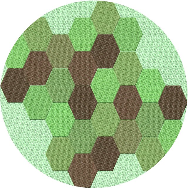 Ahgly Company Tapis de Zone Rond d'Intérieur Lavable à la Machine, Style Transitionnel, Vert Olive Terne, 5 Pieds Rond