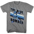 thumbnail image 1 of Mega Man Blue Bomber Stripes Graphite Heather Adult T-Shirt, 1 of 2
