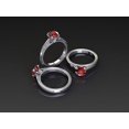 thumbnail image 4 of 925 Sterling Silver Ring Ruby Solitaire Engagement Rings Round Cut Ruby Wedding Ring, 4 of 5