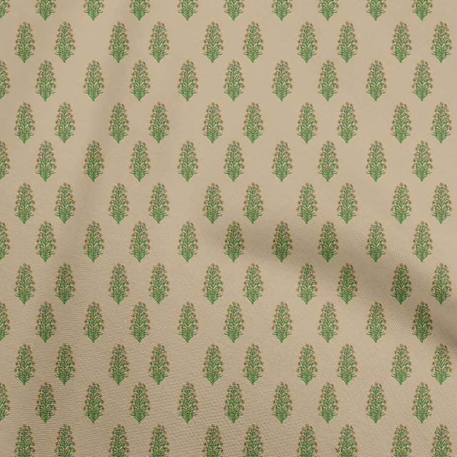 oneOone Polyester Spandex Light Brown Fabric Asian Floral Block Fabric For Sewing Printed Craft Fabric By The Yard 56 Inch Wide