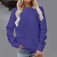 thumbnail image 2 of Yuyuzo Hauts d'Automne pour Femmes Chandails à Col Rond Manches Longues Chandail Uni à Enfiler T-Shirts Coupe Ample, 2 of 4