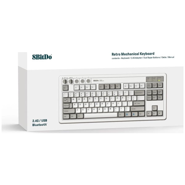 M Edition Retro Mechanical Keyboard Bluetooth 2.4G Wireless/Wired USB Options