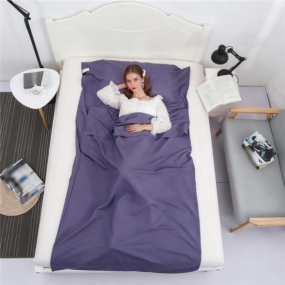 Portable Travel Sleeping Liner for Outdoor Adventures Breathable Skin-Friendly All-Season Personal Sleep Sack for Camping Hiking and Hotel Stays