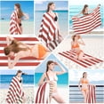 thumbnail image 2 of Red Microfiber Beach Towel Red Stripe Large Size 80X160Cm #0ROR0, 2 of 8