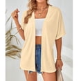 thumbnail image 1 of Jsaierl Cardigans Légers pour Femmes Été Décontracté Manches Courtes Hauts Plage Vacances Chemises Douces Confortables Amples, 1 of 6