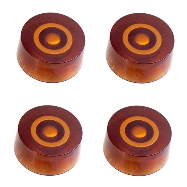 Luckyn 4 Pcs Bouton de Volume de Guitare Électrique Multicolore LP, Contrôle de Vitesse, Marron