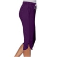 thumbnail image 4 of Timegard Capris Pants for Women Elastic Waist Drawstring Solid Color Casual Comfy Workout Cropped Pants, 4 of 8