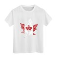 thumbnail image 4 of PMVFHDE Canada T-Shirt Imprimé Feuille d'Érable pour la Fête du, Manches Courtes, Col Rond, Été, Coupe Décontractée, Basique, 4 of 4