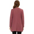 thumbnail image 3 of INSPIRE CHIC Women's Half Lapel Long Sleeves One Button Winter Mid-Length Overcoat M Dusty Pink, 3 of 5