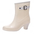 thumbnail image 4 of Punk Style Mid Snow Boots Womens Non-Slip Rain Boots High Heel Water Shoes, 4 of 9