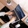thumbnail image 3 of Large Mouse Pad 31.4 x 15.7inches 3mm XXL Extended Gaming Mouse Pad Mat with Non-Slip Base Stitched Mousepad for Computer,Office,Keyboard and Laptop- Black Gold \u200bCoffee Marble，Waterproof Desk Mat, 3 of 5
